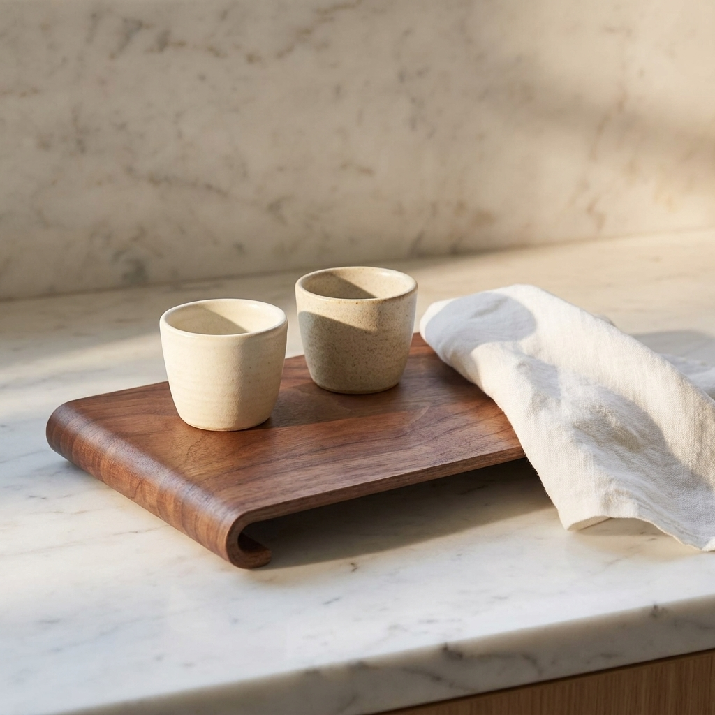 Wooden Serving Tray Natural Wood - luxury