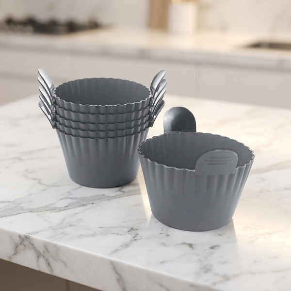 Silicone Cups 6-Piece Slate Gray - luxury