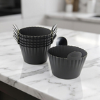 Silicone Cups 6-Piece Matte Black - luxury