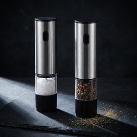 Salt and pepper grinder set - brushed silver